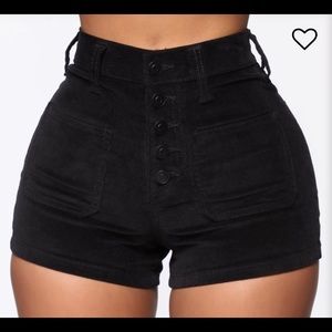 High raise black shorts